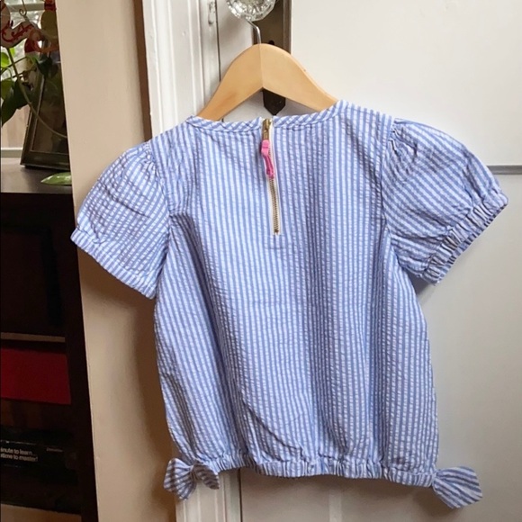 NWT Crewcuts Seersucker Short Sleeve Top Girls 3/4 - Picture 3 of 10